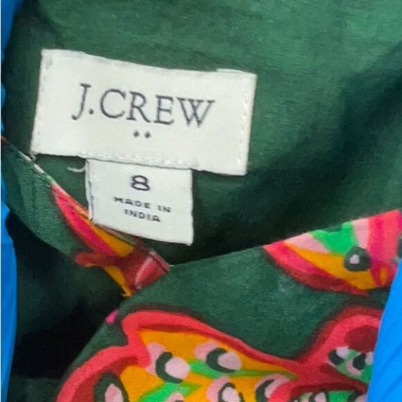 J. Crew 100% Cotton Tie Back Muted Multicolor Floral Sleeveless maxi Dress Sz 8 - Picture 7 of 11